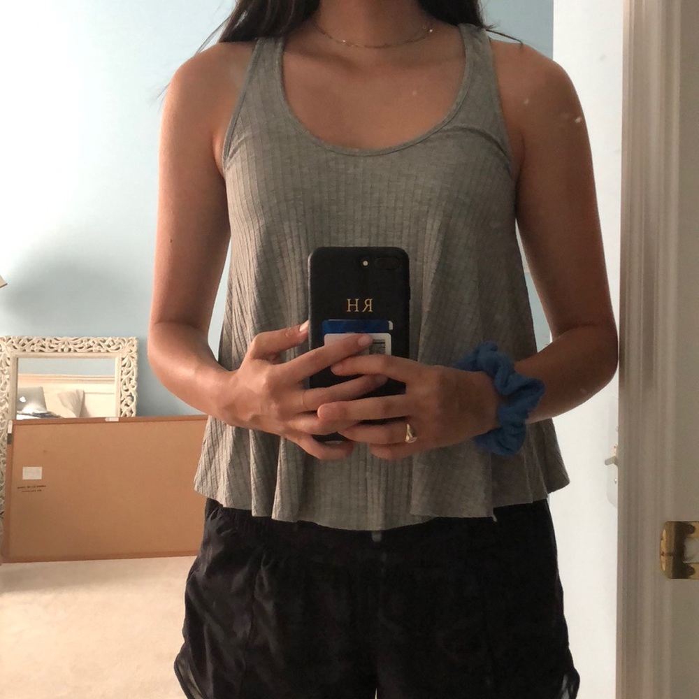 Aqua Cropped Drapey Tank Top